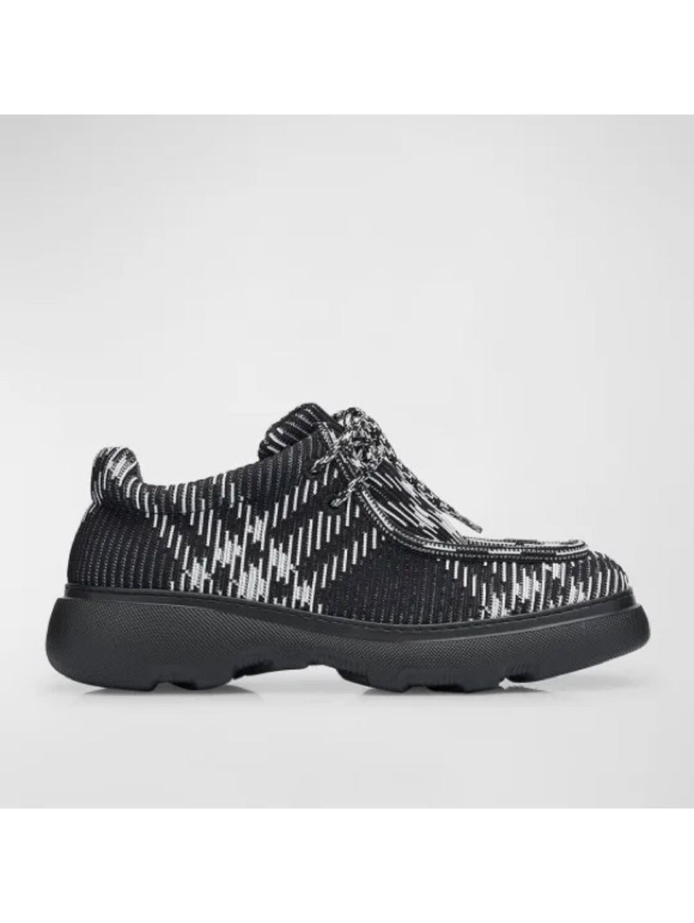 Burberry Creeper Check Woven Lace Up Boots Black Made in Italy, NWT, EU Size 44 - Picture 15 of 16